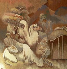 Счастье номада.2014. Гобелен,ручное ткачество. 180х170